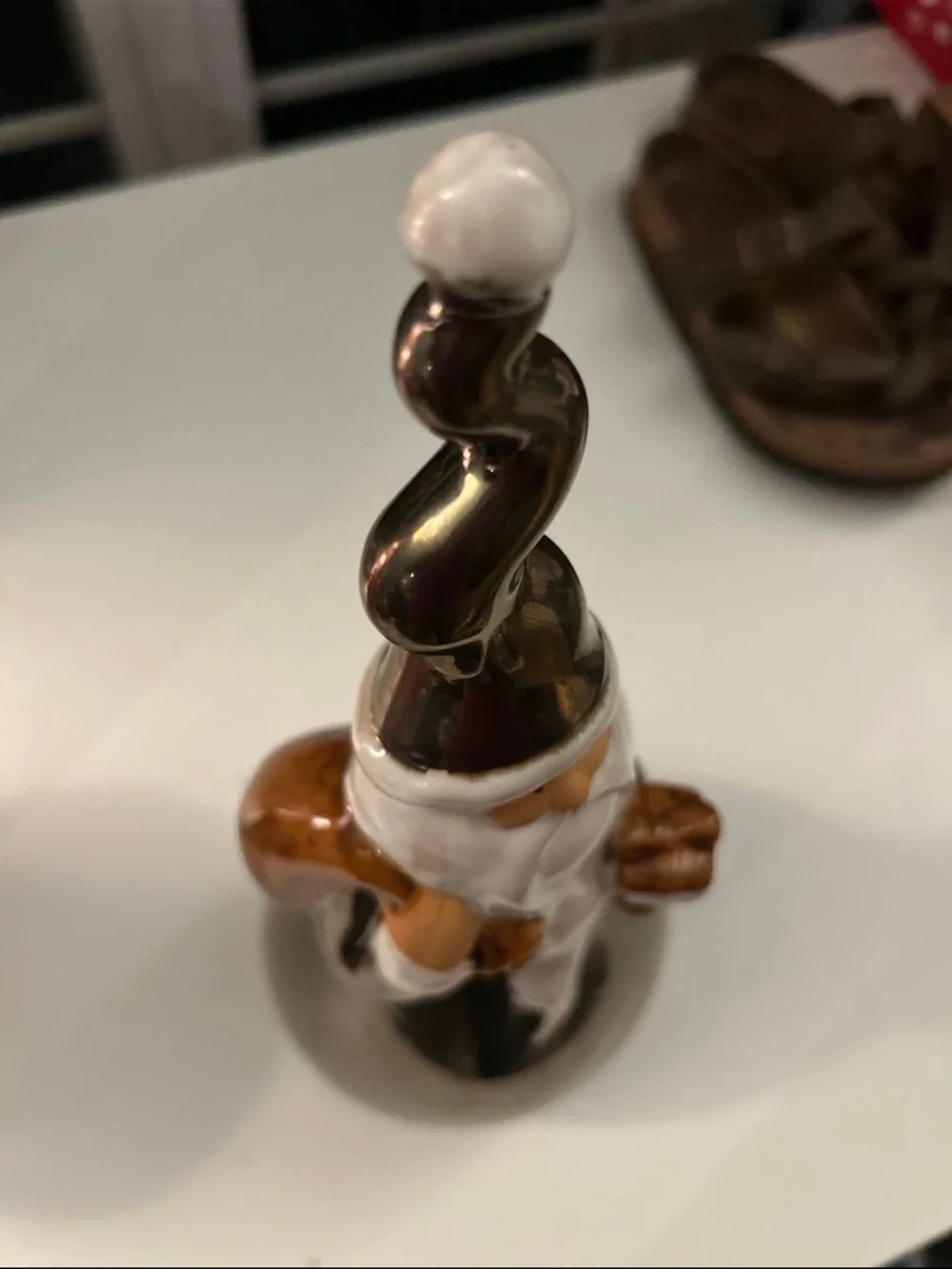 Vintage Pier 1 retro 15 inch bronze tone decorative Santa figure numbered art